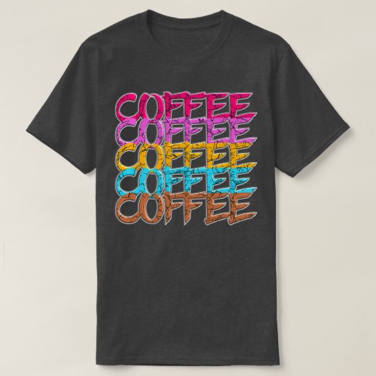 3Dデザイン – コーヒーコーヒーコーヒーTシャツ Tシャツ (デザイン正面)