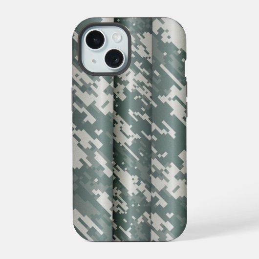 3Dデジタル迷彩柄 iPhone 15ケース (裏面)