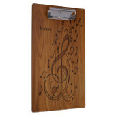 3Dデボスクレフ、 音符記号楽譜オン・ウッド クリップボード (右)