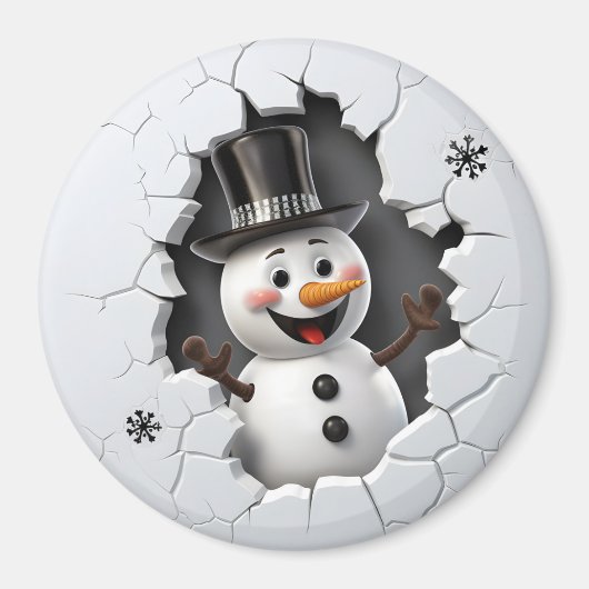 3Dトップハット雪だるま マグネット (正面)
