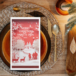 3Dトナカイと村の人