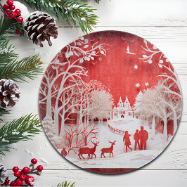 3Dトナカイと村の人 カッティングボード