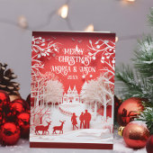 3Dトナカイと村の人 カード