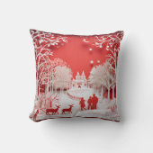 3Dトナカイと村の人 クッション (正面)