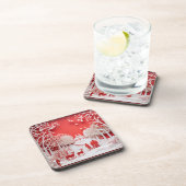 3Dトナカイと村の人 コースター (右側)