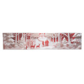 3Dトナカイと村の人 ショートテーブルランナー (横)