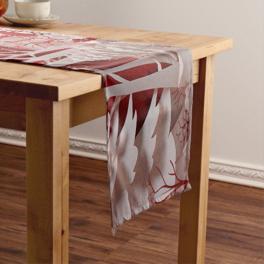 3Dトナカイと村の人 ショートテーブルランナー (インサイチュ)