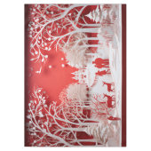 3Dトナカイと村の人 テーブルクロス (正面)