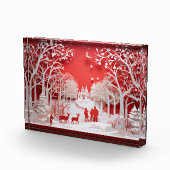 3Dトナカイと村の人 フォトブロック (右)