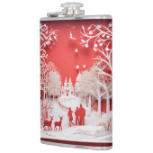 3Dトナカイと村の人 フラスク (左)