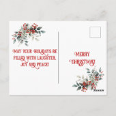 3Dトナカイと村の人 ポストカード (裏面)