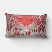 3Dトナカイと村の人 ランバークッション (裏面)