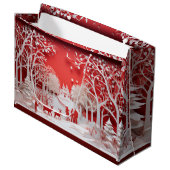 3Dトナカイと村の人 ラージペーパーバッグ (正面アングル)