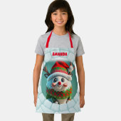 3Dトナカイのクリスマスパーソナライズされたキッズ エプロン (インサイチュ)