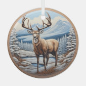 3Dトナカイクリスマスオーナメント ガラスオーナメント (正面)