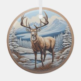 3Dトナカイクリスマスオーナメント ガラスオーナメント