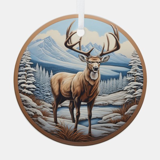 3Dトナカイクリスマスオーナメント ガラスオーナメント (裏面)