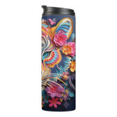 3Dトラカラフルガ&フラワーズデザイン タンブラー (回転右)