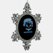 3Dトランプキンハロウィーンを再素晴らし開 スノーフレークピューターオーナメント (左)