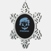 3Dトランプキンハロウィーンを再素晴らし開 スノーフレークピューターオーナメント (右)