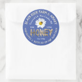 3Dドリッピング金ゴールドハニー文字デイジーハネビーオンブルー ラウンドシール (バッグ)