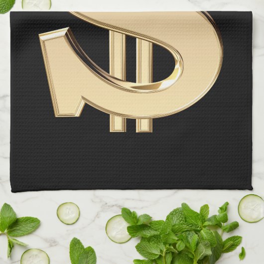 3Dドル記号 キッチンタオル (折り畳み)