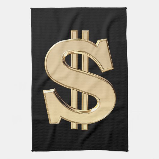 3Dドル記号 キッチンタオル (縦)