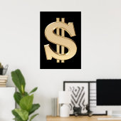 3Dドル記号 ポスター (ホームオフィス)