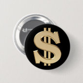3Dドル記号 缶バッジ (正面&裏面)
