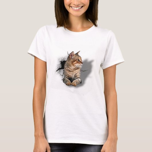 3dニースとおもしろい猫 tシャツ (正面)