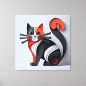 3Dネコのウォールアートエレガント：ネコの壁の装飾 キャンバスプリント (正面)