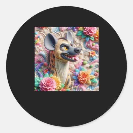 3dハイエナハイエナステッカー ラウンドシール (正面)