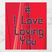 3Dハッシュタグ美しい私はあなたを愛して ワインラベル (シングルラベル)