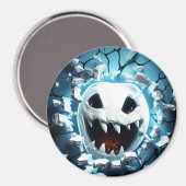 3Dハロウィーン幽霊ひび割れ穴 マグネット (正面/裏面)