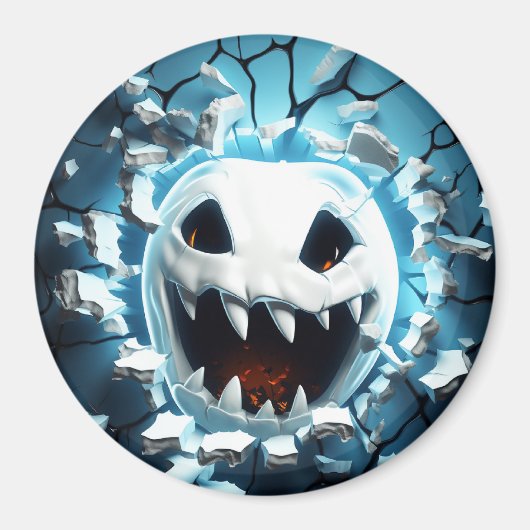 3Dハロウィーン幽霊ひび割れ穴 マグネット (正面)