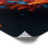 3Dハートの鮮やかな色の形状 ポスター (角)