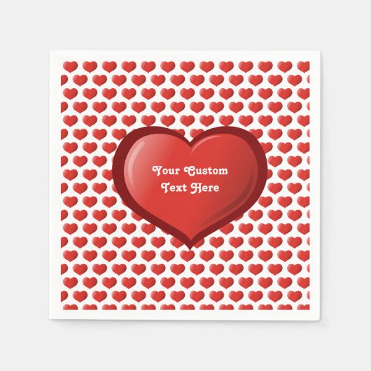 3Dハートアイコン スタンダードカクテルナプキン (正面)