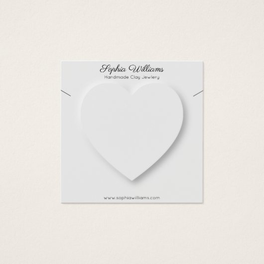 3Dハートミニマリストのネックレス表示カード (正面)
