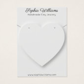 3Dハートミニマリストネックレスイヤリングディスプレイカード (正面)