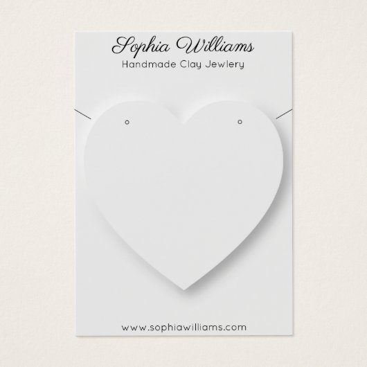 3Dハートミニマリストネックレスイヤリングディスプレイカード (正面)