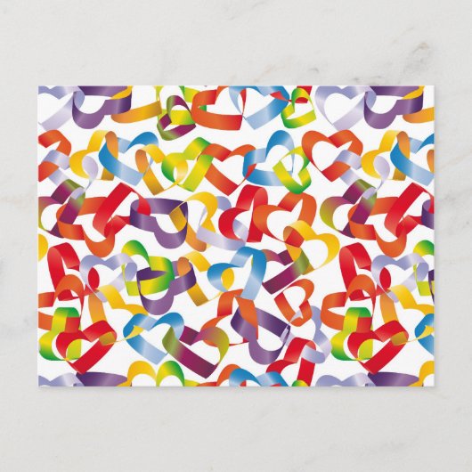 3Dハートpでシームレスに装飾はがき ポストカード (正面)