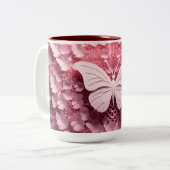 3Dバタフライコーヒーマグとスタイルで飲む ツートーンマグカップ (正面左)