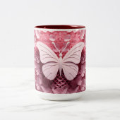 3Dバタフライコーヒーマグとスタイルで飲む ツートーンマグカップ (中央)