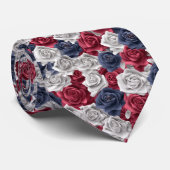 3dバラレッドネイビーホワイト ネクタイ (ロール)