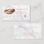 3Dバラ金ゴールドリップメイクアップサロン大理石ロイヤリティカード ロイヤリティカード (正面/裏面)