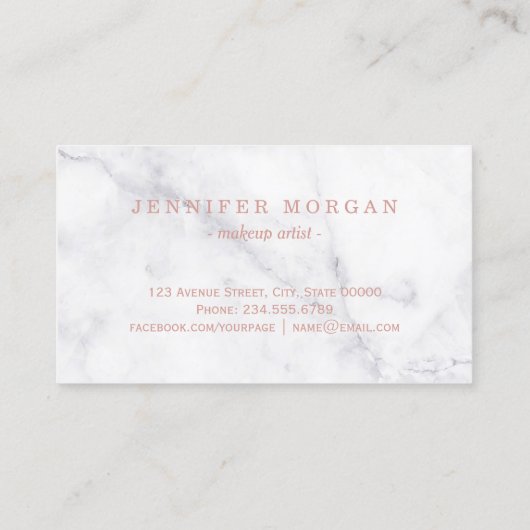 3Dバラ金ゴールドリップメイクアップサロン大理石ロイヤリティカード ロイヤリティカード (裏面)