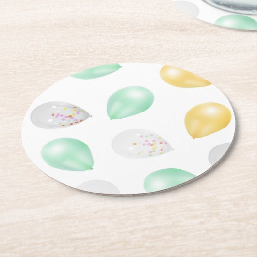 3Dバルーン鮮やか紙コースター ラウンドペーパーコースター (アングル)