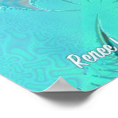 3Dパステルフラワーアーサイケデリックト ポスター (角)