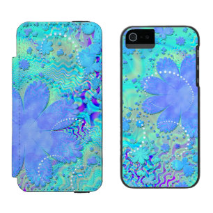 3Dパステルフラワーサイケデリック iPhone SE/5/5sウォレットケース