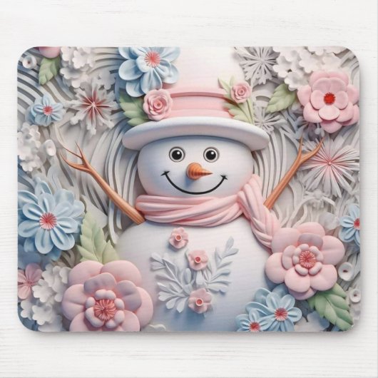 3Dパステル雪だるま マウスパッド (正面)